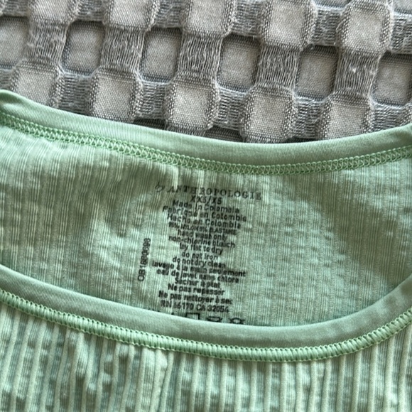 Anthropologie Light Green Ribbed Tank Top - Picture 3 of 6